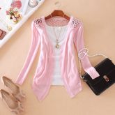 Cardigan de Renda - Cor Rosa
