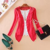 Cardigan de Renda - Cor Vermelha