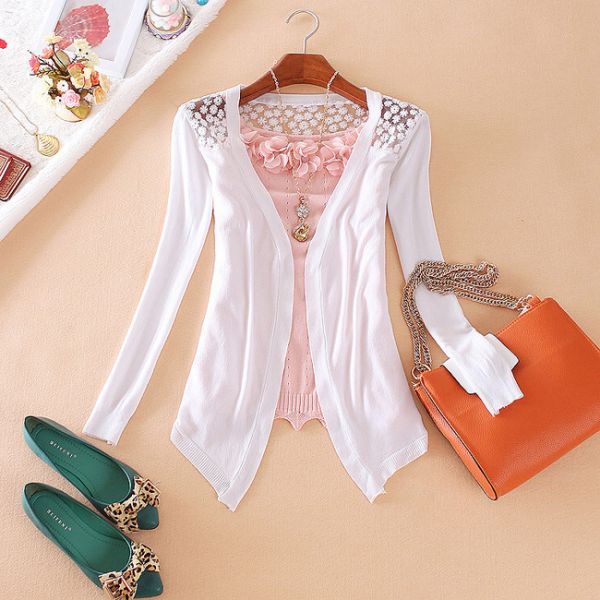 Cardigan de Renda - Cor Branca