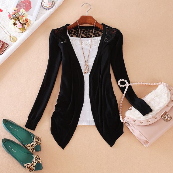 Cardigan de Renda - Cor Preta