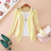 Cardigan de Renda - Cor Amarela